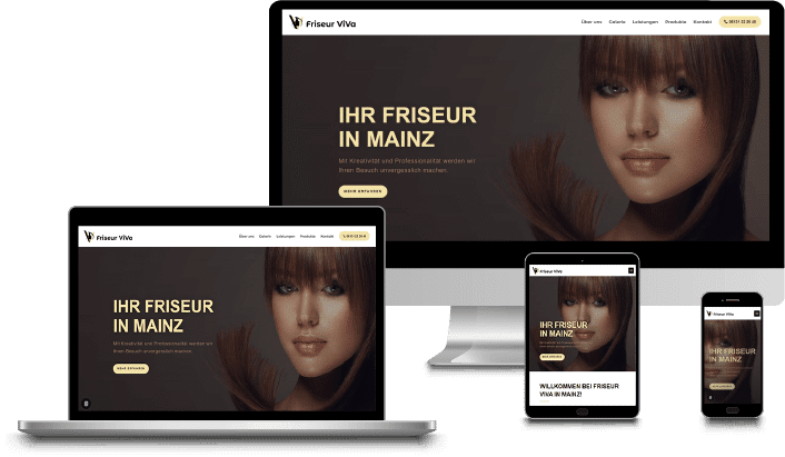 Moderne Website für Friseursalon in Mainz - responsiv auf allen Geräten